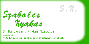 szabolcs nyakas business card